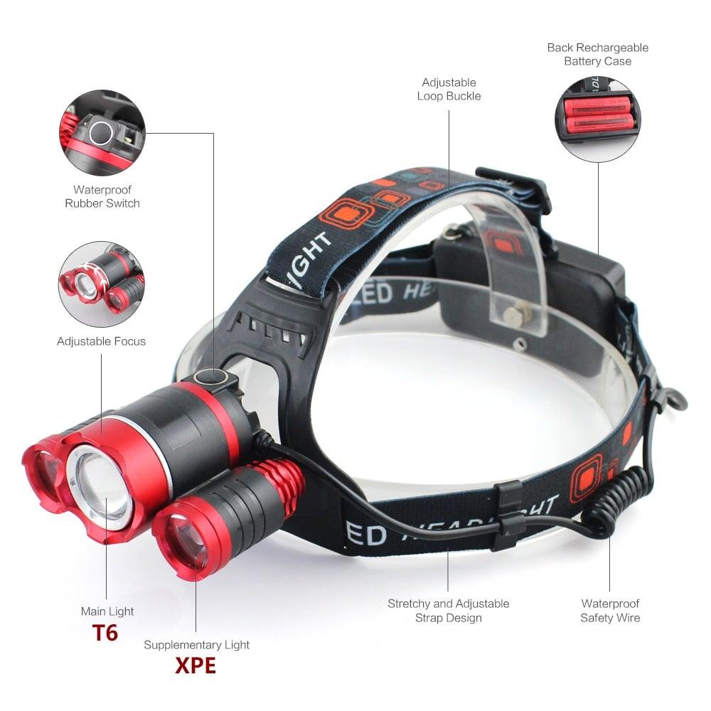 Crosby Outdoors Rechargeable Waterproof LED Headlamp